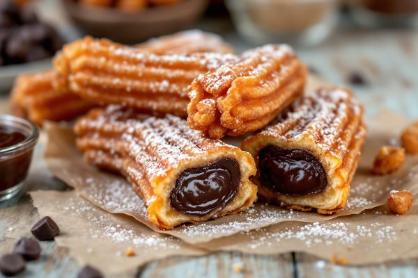 Churros Rellenos de Chocolate Semiamargo Theobroma