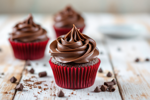 Cupcakes de Chocolate Semiamargo con Ganache Cremoso