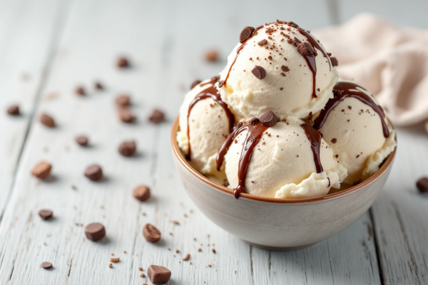 Helado Casero de Chocolate Blanco con Grageados (sin máquina)