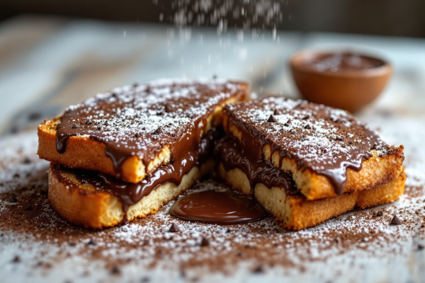 Tostadas Francesas Rellenas de Chocolate con Leche Theobroma