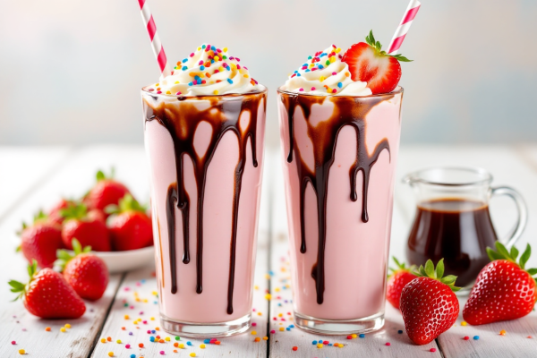 Malteada de Chocolate y Fresa (Milkshake Casero)