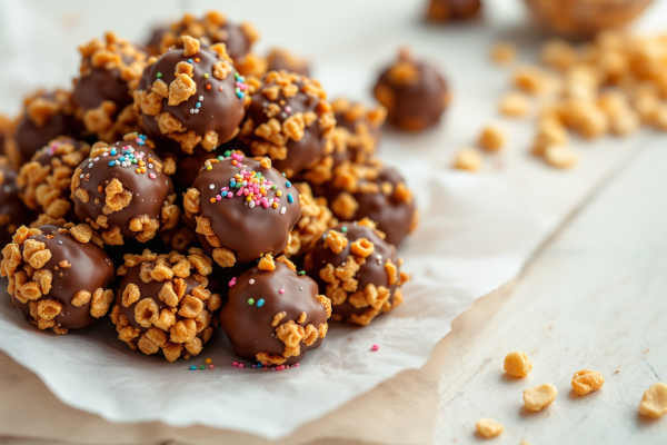 Rocas de Chocolate Crujientes con Hojuelas de Maíz