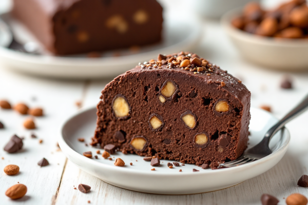 Semifreddo de Chocolate Semiamargo con Almendras (sin máquina)